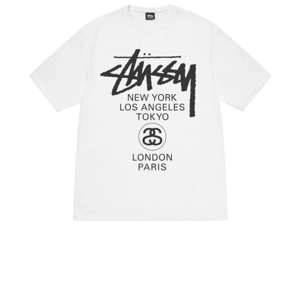 ๐ Authentic Stussy World Tour White Tee - unisex - L - Picture 5 of 17
